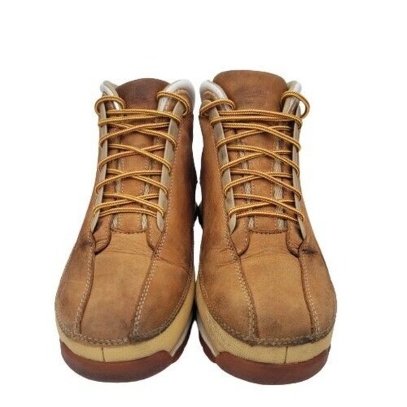 Timberland Mens Euro Dub Ankle Boots Beige Leather Lace Up Padded Collar Sz 8.5M - Picture 2 of 6